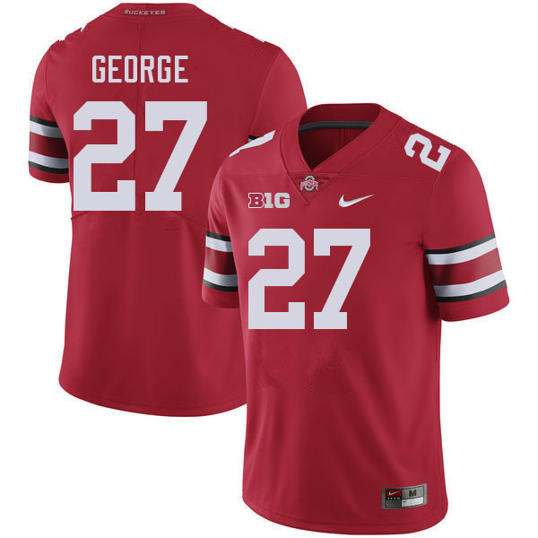 #27 Eddie George Ohio State Buckeyes Jerseys Football Stitched-Red